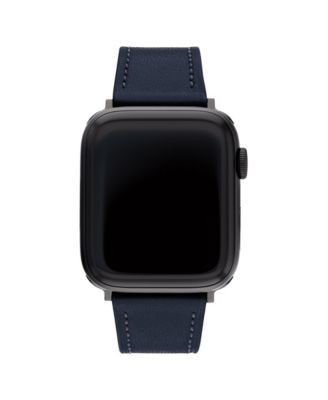 Men's Navy Leather Strap 42-44mm Apple Watch Band
