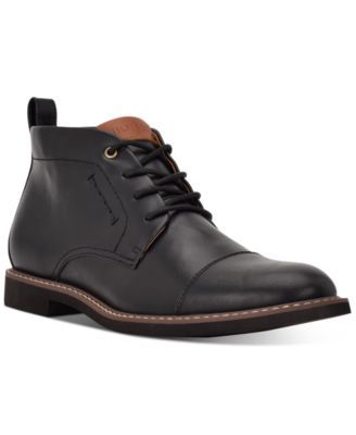 Men's Gibby Faux-Leather Cap-Toe Chukka Boots