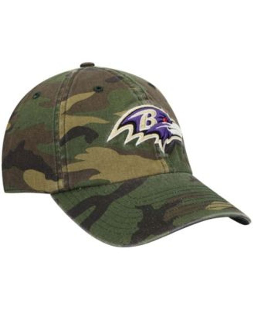 47 Brand Men's Camo Baltimore Ravens Woodland Clean Up Adjustable Hat