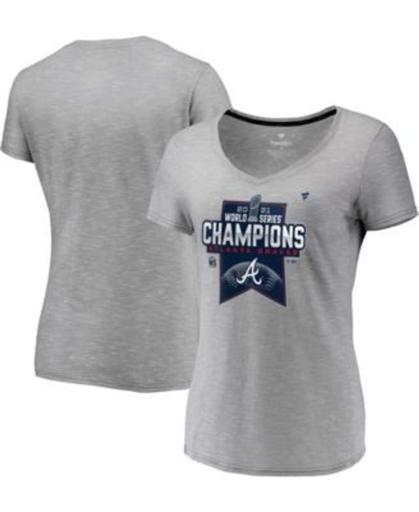 Fanatics Branded Women's Atlanta Braves 2021 World Series Champions Locker Room V-Neck T-Shirt - Stee Heath