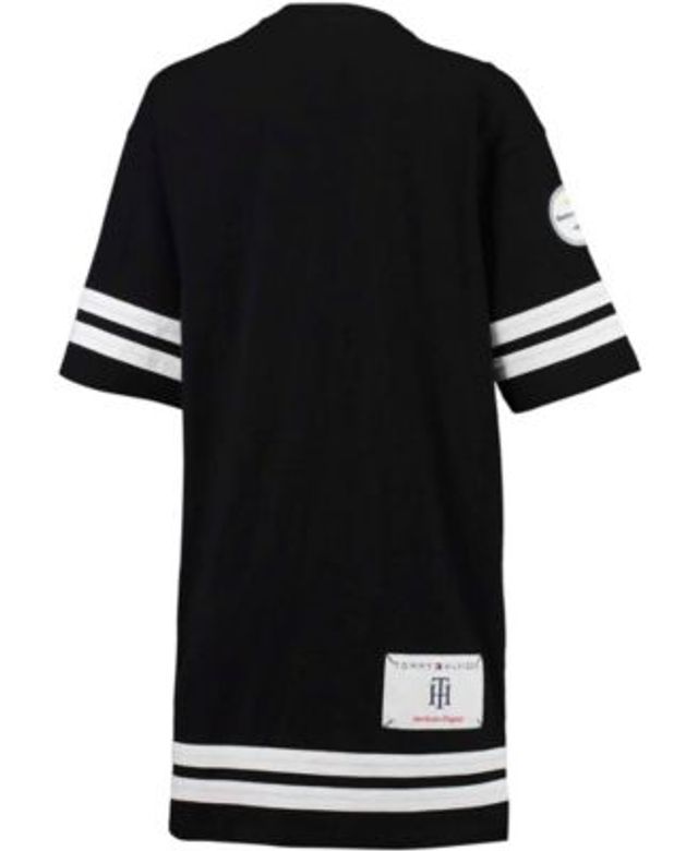 Women's Tommy Hilfiger Black Las Vegas Raiders Clair Half-Sleeve Dress