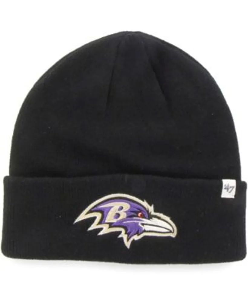 47 Brand Baltimore Ravens Black Raised Cuffed Knit Hat for Men