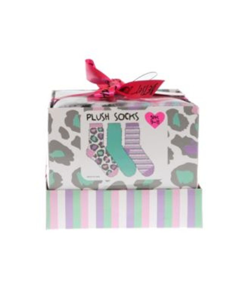 Women's Legwear Plush Crew Socks Gift Box Set, Pack of 3