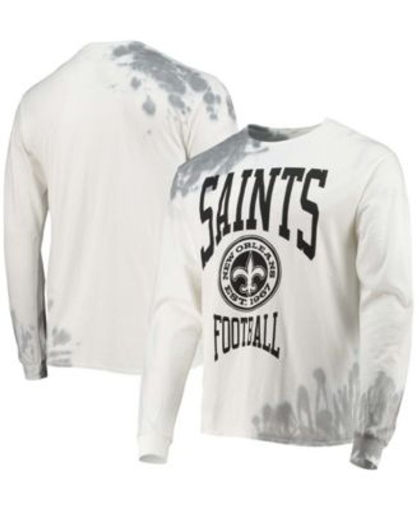 Junk Food Men's White New Orleans Saints Tie-Dye Long Sleeve T-shirt