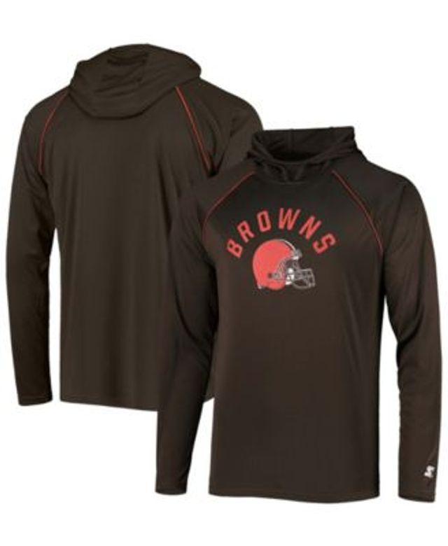 Starter Mens Cleveland Browns Hoodie Sweatshirt, Brown, Large