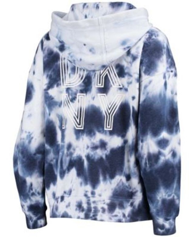 DKNY Women's White, Navy Chicago Bears Dakota Oversized Tie-Dye