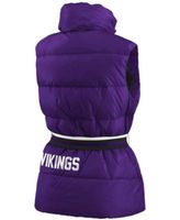 Women's Purple Minnesota Vikings Full-Zip Puffer Vest with Belt