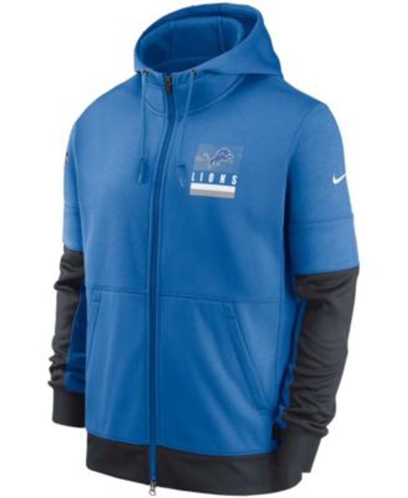 Nike Men's Blue Detroit Lions Sideline Impact Lockup Performance Full-Zip  Hoodie - Macy's