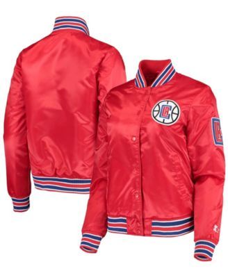 Women's Red LA Clippers Hometown Satin Full-Snap Jacket