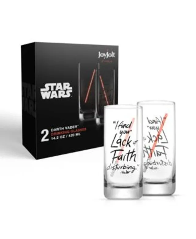 JoyJolt Star Wars Tie Fighter Double Wall Glass Mugs - Set of 2 - 2 oz.