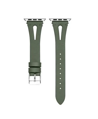 Sage Olive Green Genuine Leather Band for Apple, 38mm-40mm