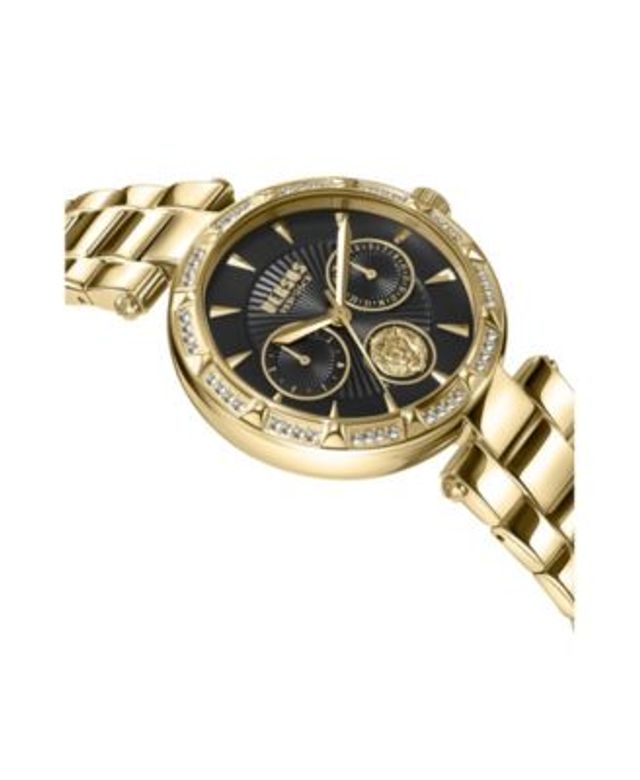 Versus Versace Womens Canton Road IP Yellow Gold 36mm Bracelet