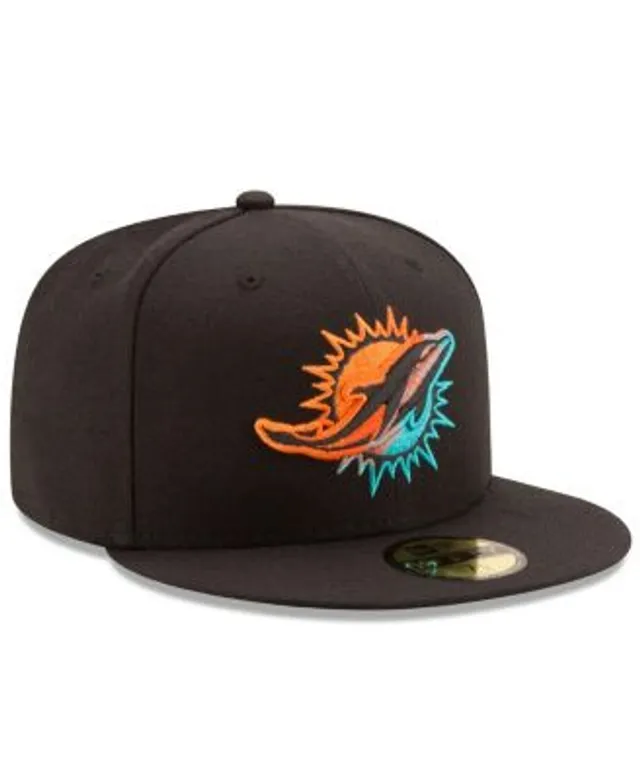 Miami Dolphins Black and White 59FIFTY Fitted Hat