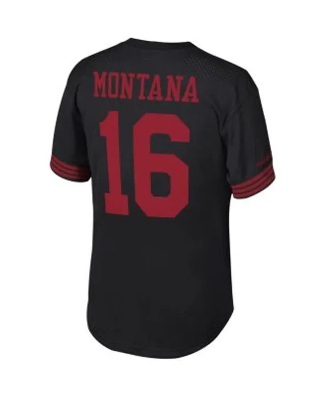 Men's Mitchell & Ness Jerry Rice Black/Red San Francisco 49ers Retired Player Name & Number Diagonal Tie-Dye V-Neck T-Shirt