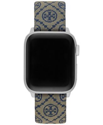 T Monogram Interchangeable Blue Fabric & Luggage Leather Band For Apple Watch® 38mm/40mm