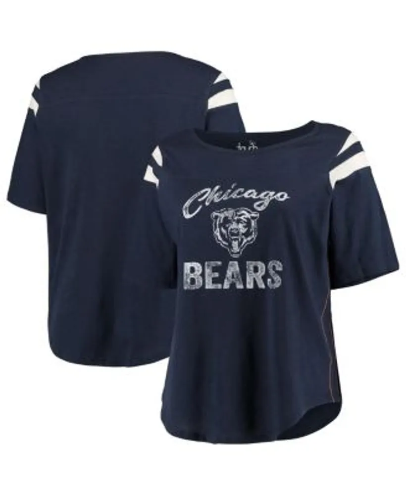 Women's Junk Food Navy Chicago Bears Half-Sleeve Mock Neck T-Shirt