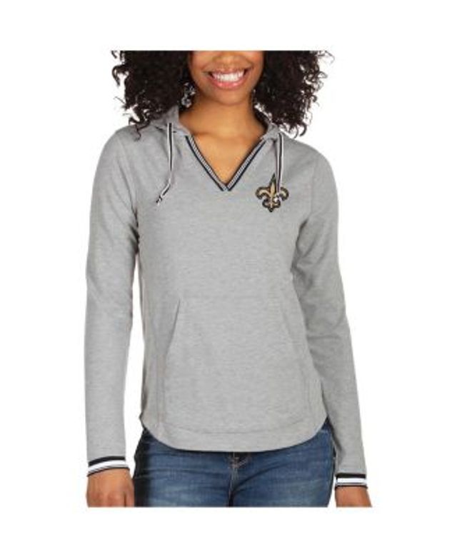 Antigua Steelers Women's Warm Up V-Neck Hoodie Long Sleeve T-Shirt - L