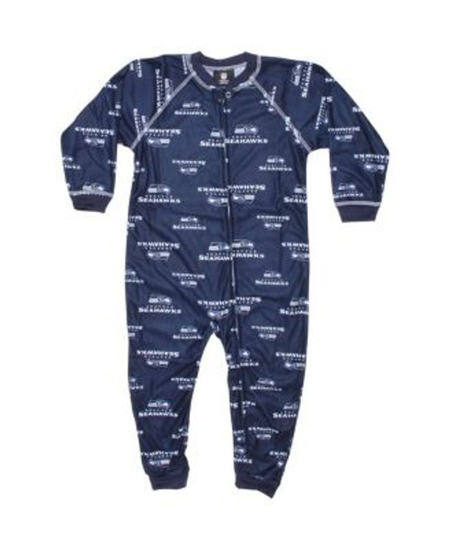 New York Giants Toddler Piped Raglan Full Zip Coverall - Royal Blue