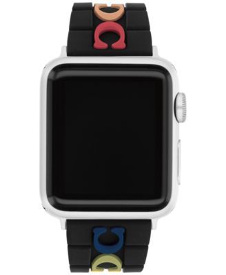 Black Multicolor Logo Rubber Apple Watch® Strap 38/40/41mm