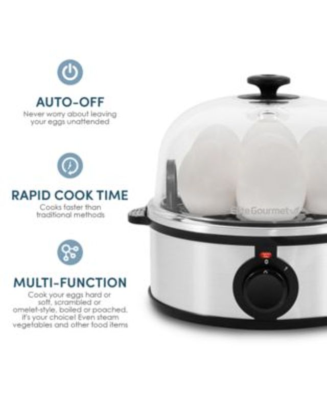 Elite Gourmet Easy Electric 7 Egg Capacity Cooker, Poacher, Steamer, Omelet  Maker with Auto Shut-Off - Macy's