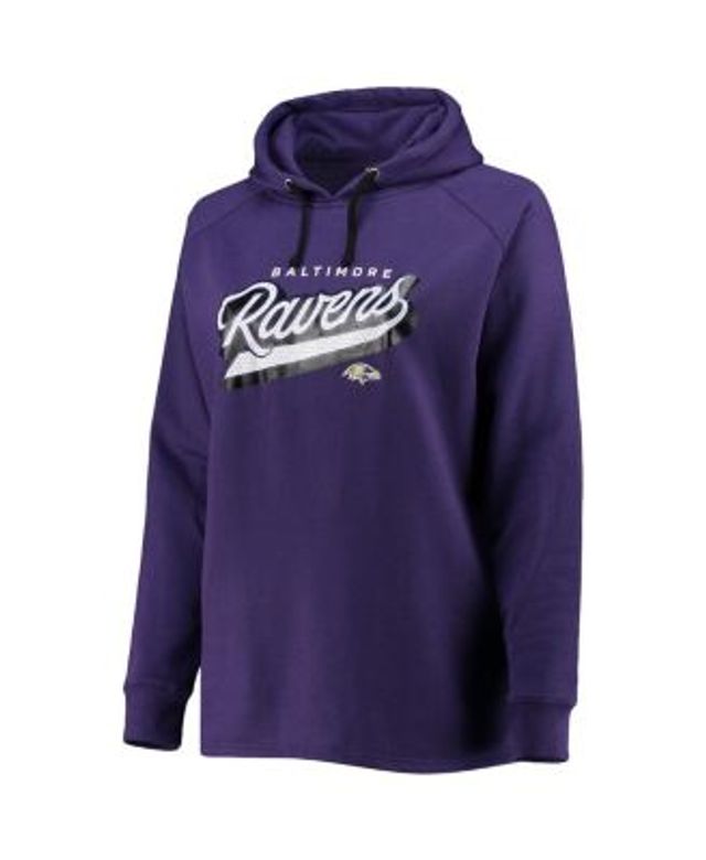 Youth Baltimore Ravens Purple Color Block Raglan Pullover Hoodie