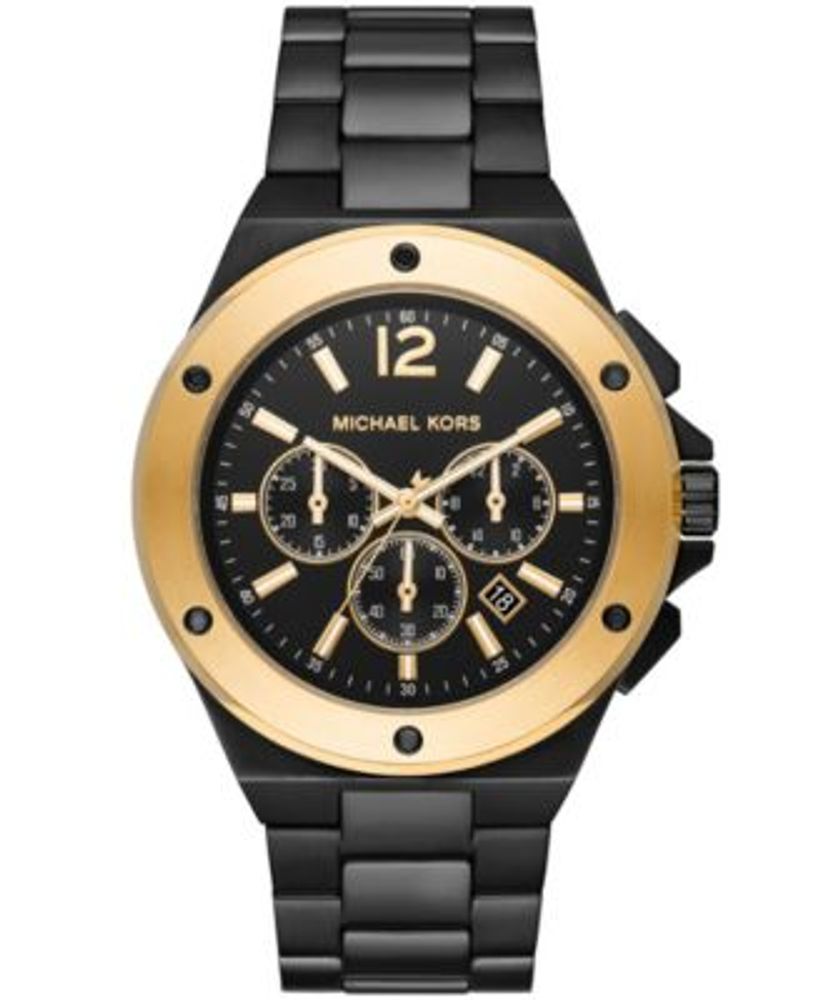 Michael Kors Men's Lennox Chronograph Black-Tone Stainless Steel Bracelet  Watch | Hawthorn Mall