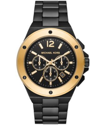 Men's Lennox Chronograph Black-Tone Stainless Steel Bracelet Watch