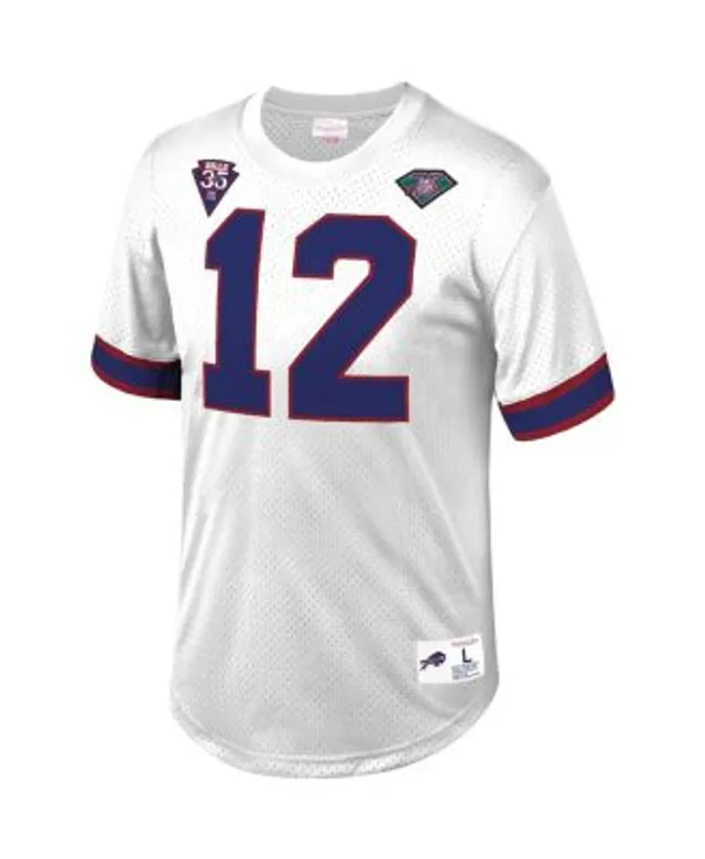 Men's Mitchell & Ness Jim Kelly White Buffalo Bills Retired Player Name Number Mesh Top Size: Small