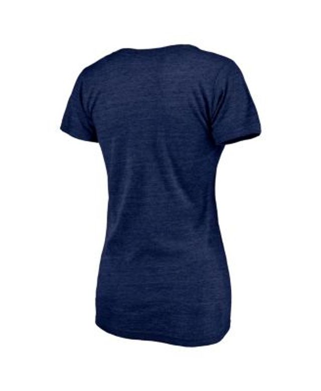 Fanatics Women's Heathered Navy New York Yankees Hometown Pinstripe Tri-Blend V-Neck T-Shirt Heather Navy