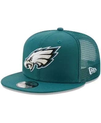 New Era Men's Cream and Midnight Green Philadelphia Eagles Team Stripe  Trucker 9FORTY Snapback Hat