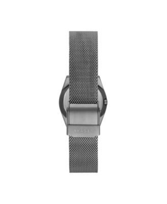 Women's Grenen Lille Charcoal Stainless Steel Mesh Three Hand Date Watch, 26mm