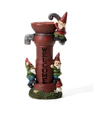 Solar Polyresin Water Pump Gnome Garden Statue