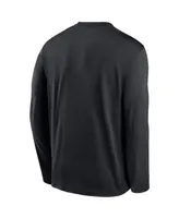 Men's Nike Gray/Black Colorado Rockies Game Authentic Collection  Performance Raglan Long Sleeve T-Shirt