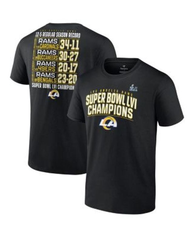 Men's Fanatics Branded Black Los Angeles Rams Super Bowl LVI Champions Big  & Tall Schedule T-Shirt