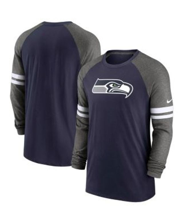 Nike Men's Heathered Charcoal, College Navy Seattle Seahawks Tri-Blend  Raglan Athletic Long Sleeve Fashion T-shirt - Heathered Charcoal, College  Navy - ShopStyle