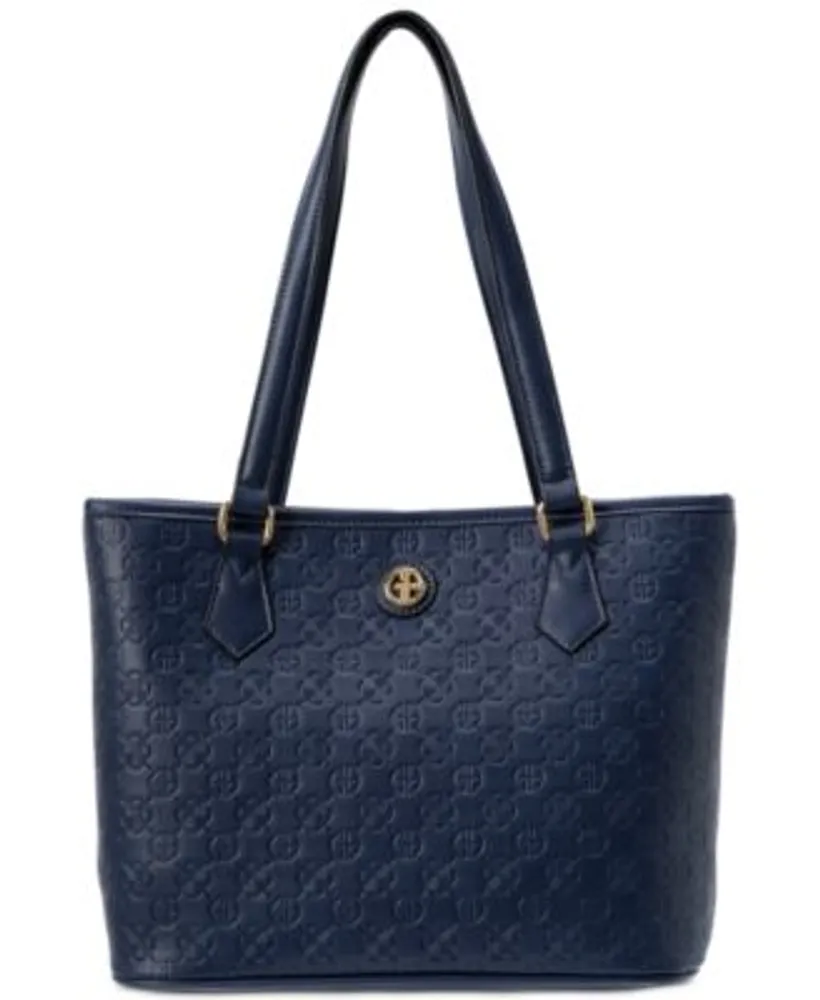 GIANI BERNINI Shoulder Bag, Navy Blue Leather Purse