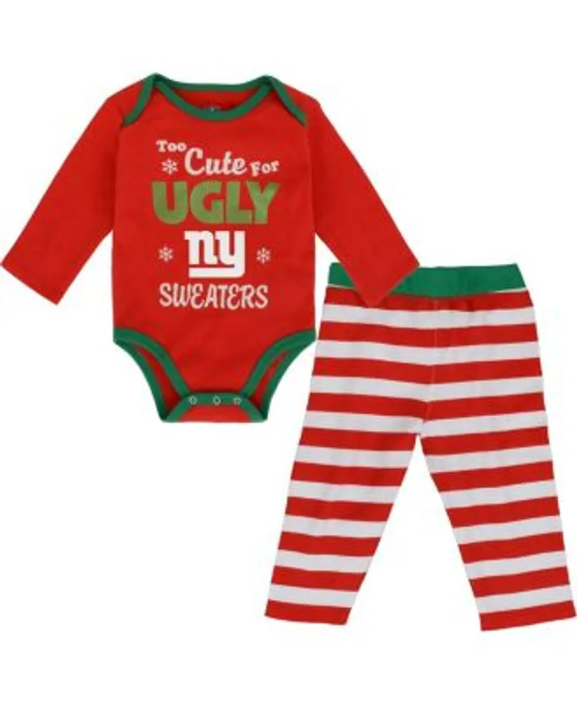 New York Giants Toddler Holiday Long Sleeve T-Shirt and Pants