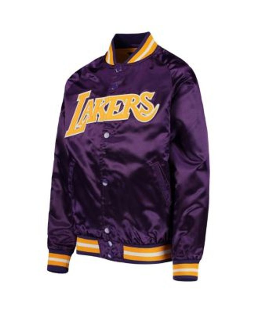 Los Angeles Lakers Mitchell & Ness Youth Hardwood Classics Satin Full-Snap  Jacket - Purple