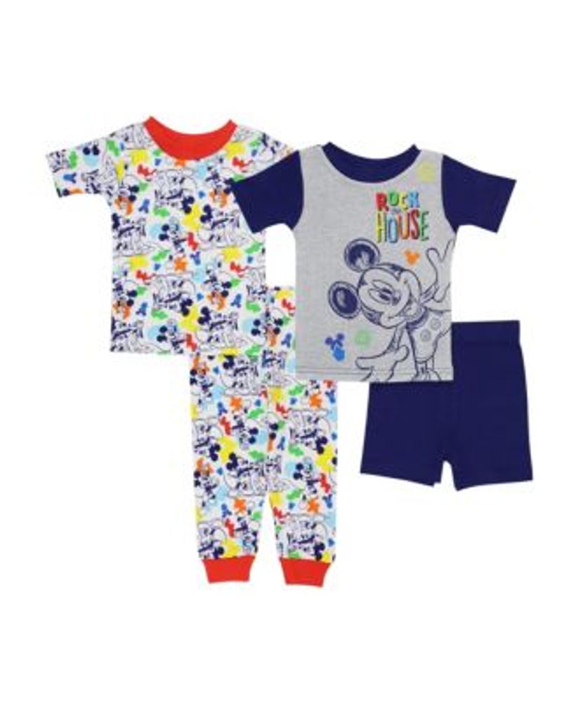 Mickey Mouse Baby Boys Pajamas, 4 Piece Set