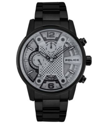 Men's Lanshu Collection Black Stainless Steel Bracelet Watch 48mm