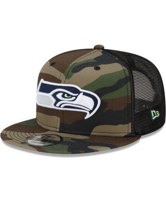 New Era Men's Camo Seattle Seahawks Woodland Trucker 2.0 9FIFTY Snapback Hat