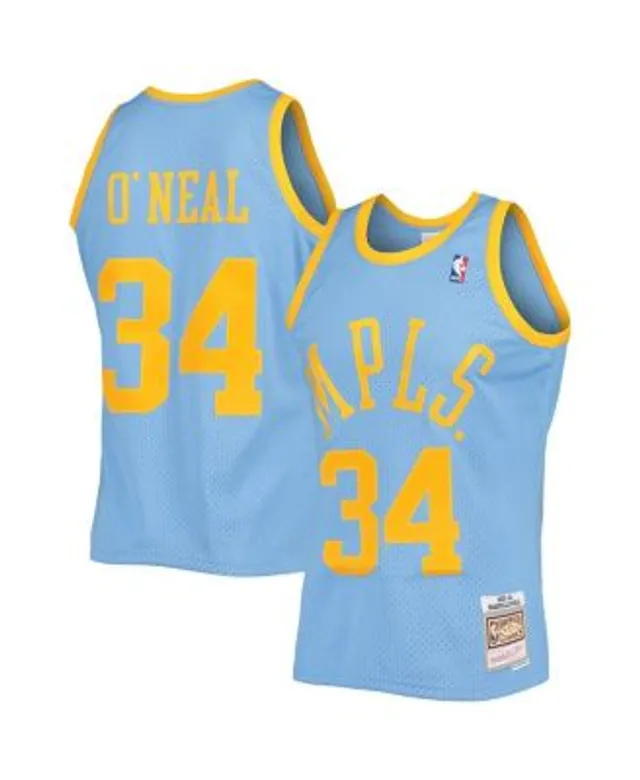 Men's Mitchell & Ness Shaquille O'Neal Yellow Los Angeles Lakers Hardwood Classics Off-Court Swingman Jersey