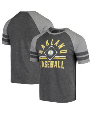 Men's Fanatics Branded Charcoal Pittsburgh Pirates Cooperstown Collection  True Classics Logo Raglan Tri-Blend 3/4