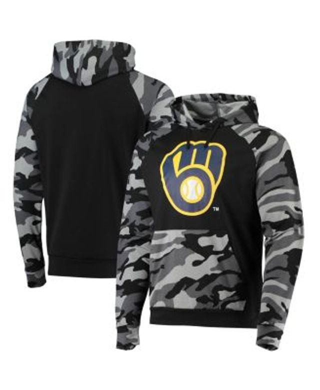 Chicago Cubs FOCO Camo Raglan Pullover Hoodie - Black