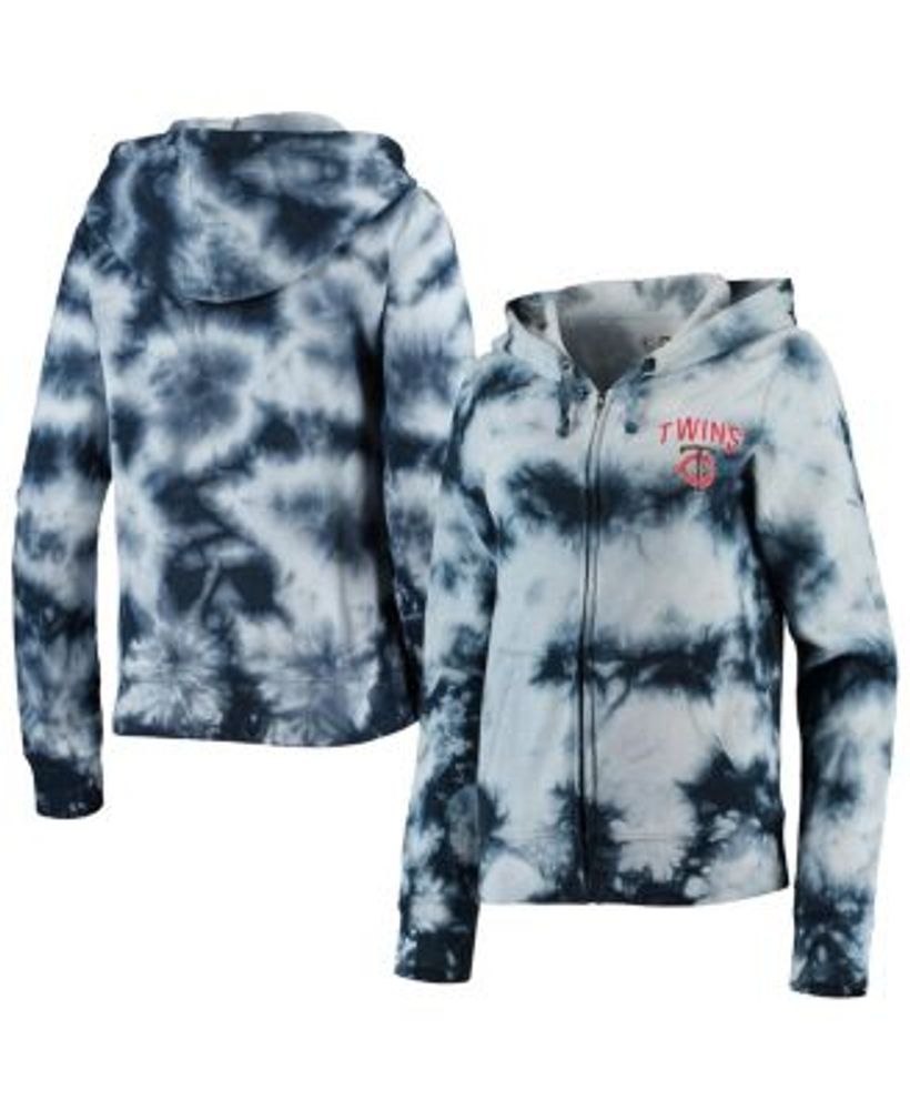 Women's New Era White Detroit Tigers Tie-Dye Full-Zip Hoodie