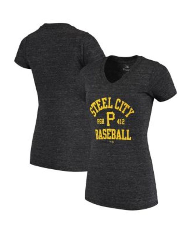 Lids Pittsburgh Pirates Nike Women's Cooperstown Collection Logo Tri-Blend  Mid V-Neck T-Shirt - Black