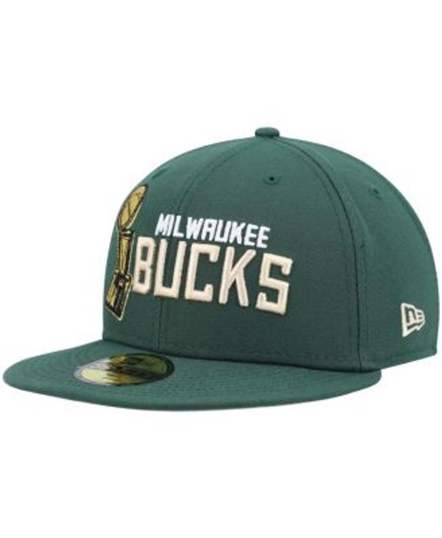 New Era Men's Bucks Script 59FIFTY Fitted Hat Green/Purple Size 7 5/8 | MODA3