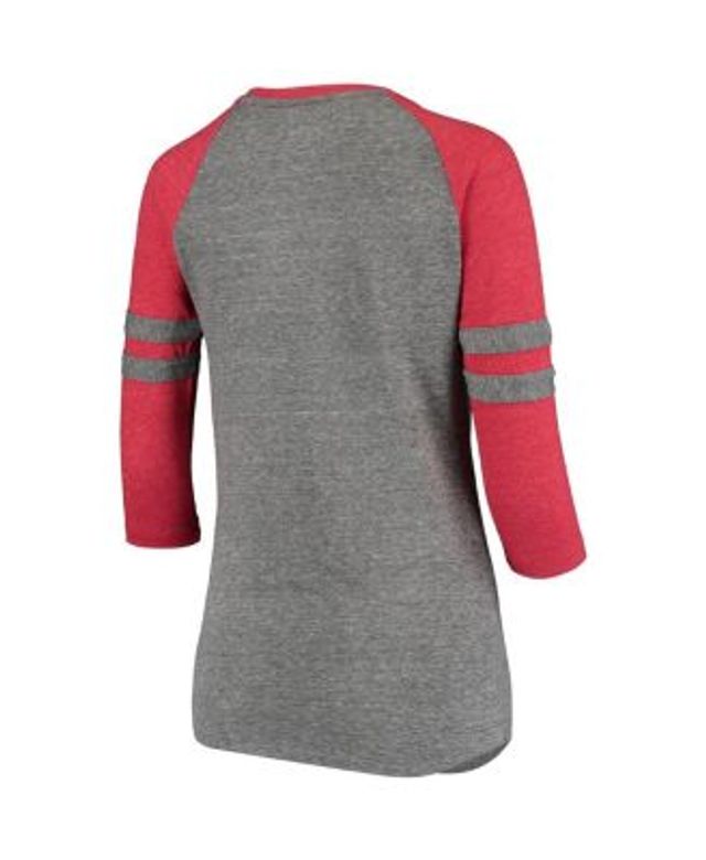 Women's New Era Red Atlanta Falcons Raglan Lace-Up T-Shirt Size: Medium