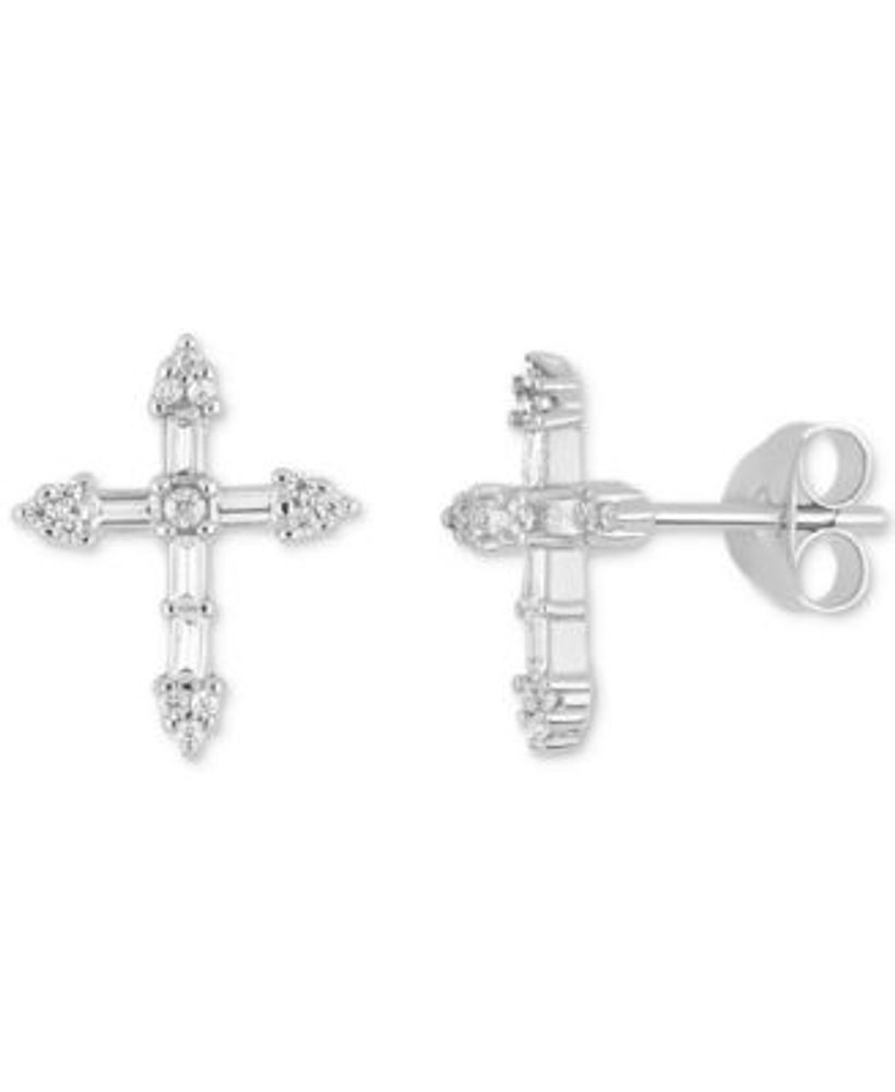 Giani Bernini Cubic Zirconia Halo Stud Earrings in Sterling Silver