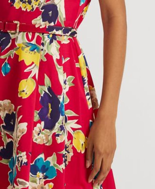 Lauren Ralph Lauren Floral Belted Cocktail Dress | Hawthorn Mall